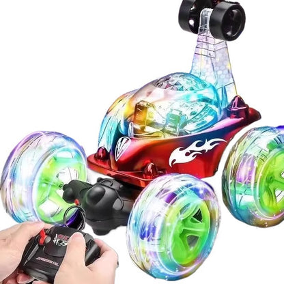 360 degree rotating toy car rechargeable remote control stunt dump car light music off-road car children boy - image 5