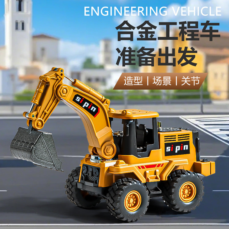 Simulation Alloy Excavator Children's Toy, Construction Vehicle, Inertia-Powered Crane for Boys, Baby Bulldozer Toy Car - image 2