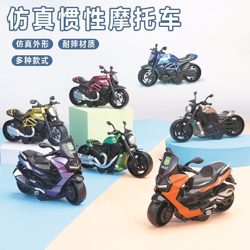 Children's Inertia Motorcycle Toys Cross-border Simulation Motorcycle Model suit Boys Small Gift Stall Toys Wholesale - image 1