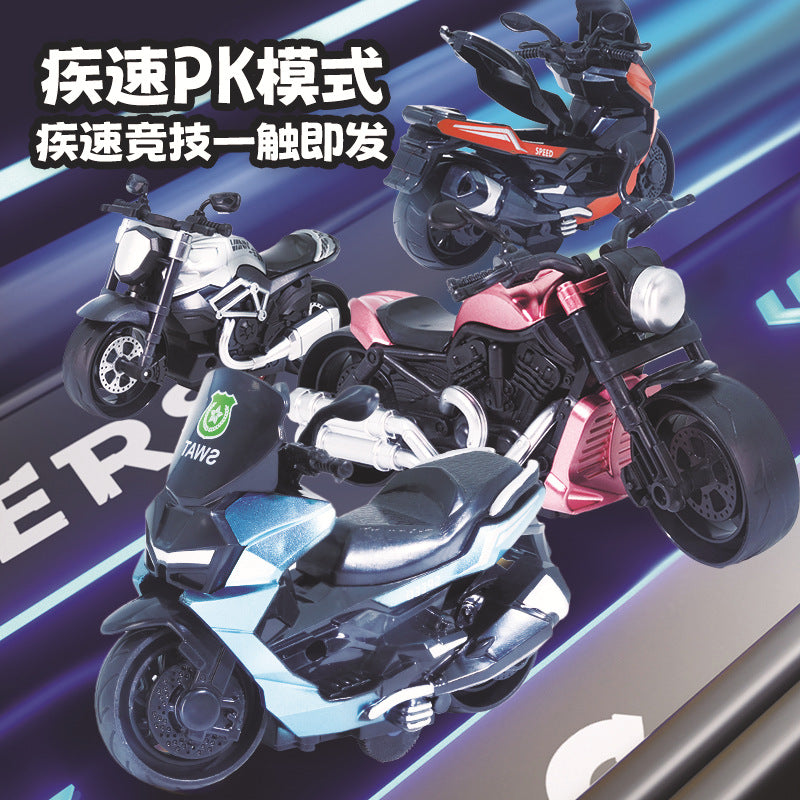 Children's Inertia Motorcycle Toys Cross-border Simulation Motorcycle Model suit Boys Small Gift Stall Toys Wholesale - image 2