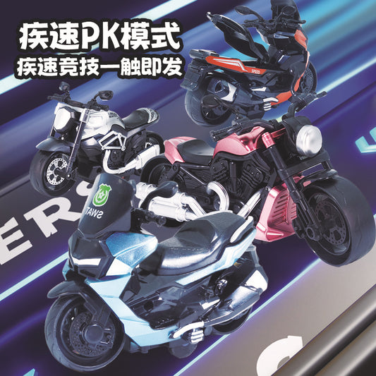 Children's Inertia Motorcycle Toys Cross-border Simulation Motorcycle Model suit Boys Small Gift Stall Toys Wholesale - image 2