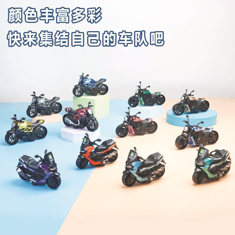 Children's Inertia Motorcycle Toys Cross-border Simulation Motorcycle Model suit Boys Small Gift Stall Toys Wholesale - image 3