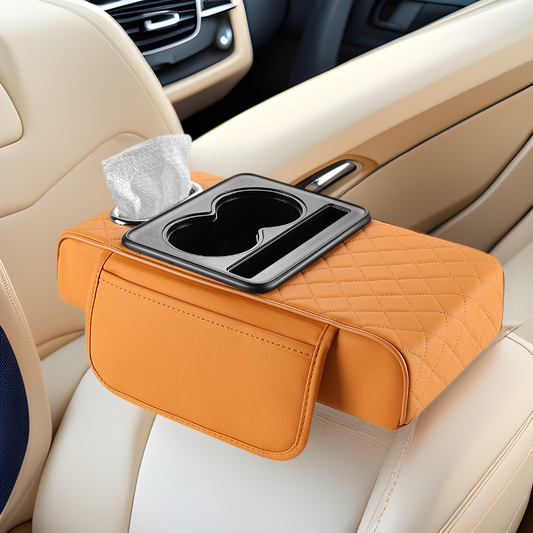 Four-In-One Multifunctional Car Armrest Box Mat Car Tissue Box Water Cup Holder Storage Bag Elbow Rest Armrest Booster Pad - image 1