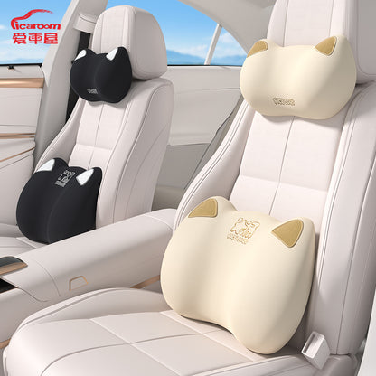 Car House Car Lumbar Headrest Cushion Driving Waist Protection Artifact Seat Lumbar Girls' Main Driving Headrest Lumbar - image 1