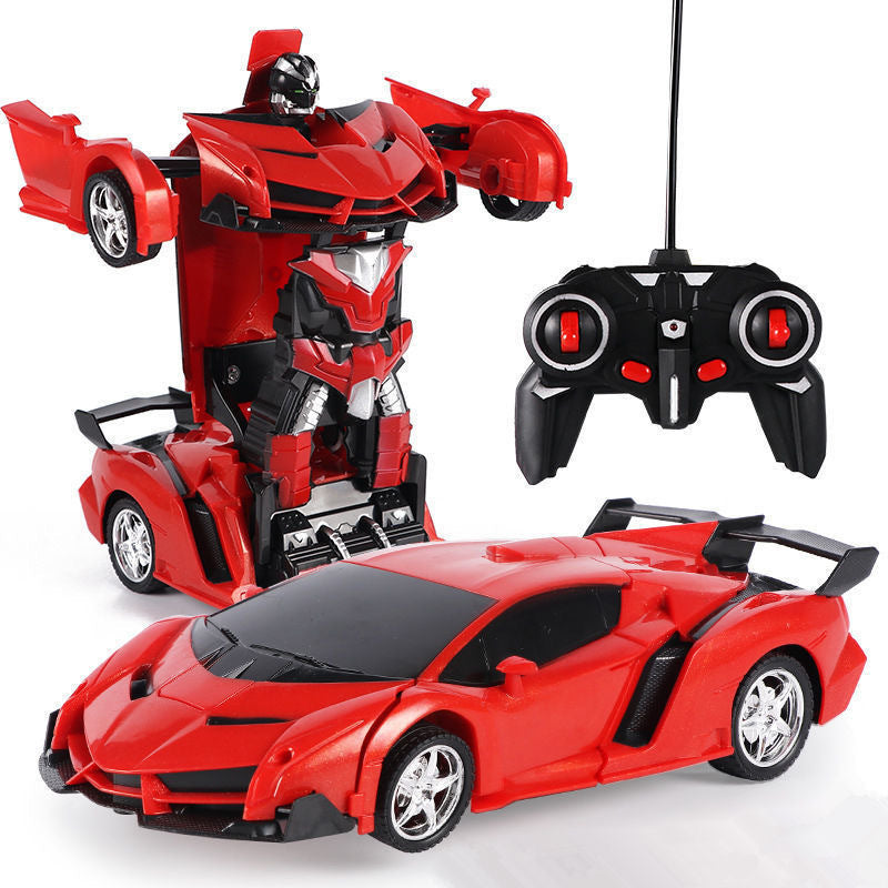 Cross-border one-button deformation robot King Kong remote control car racing rechargeable electric children's toy boy remote control car - image 1