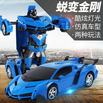 Cross-border one-button deformation robot King Kong remote control car racing rechargeable electric children's toy boy remote control car - image 2