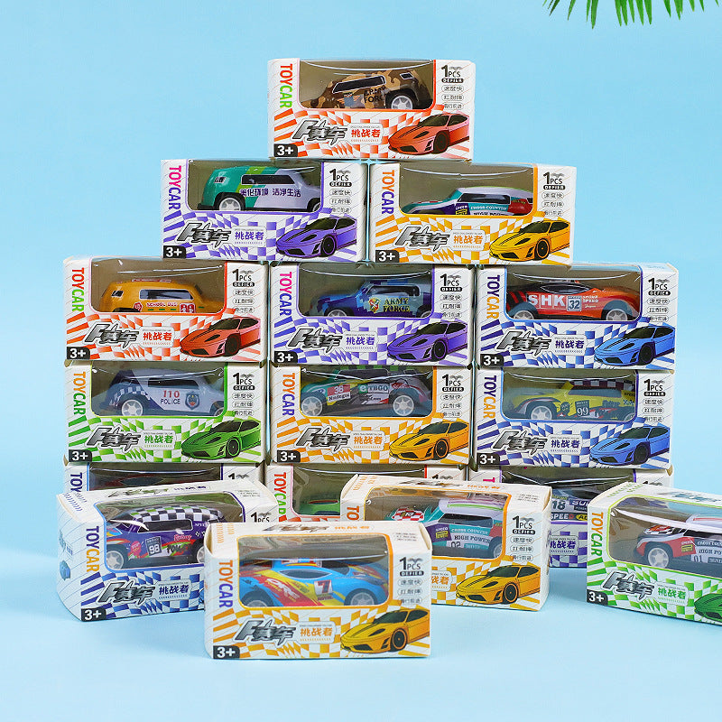 Children's Boxed Huili Iron Car Alloy Toy Car Boys Sliding Racing sports car Model Gift Box suit - image 1