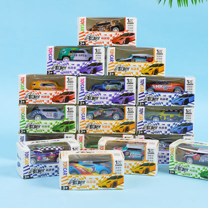 Children's Boxed Huili Iron Car Alloy Toy Car Boys Sliding Racing sports car Model Gift Box suit - image 1