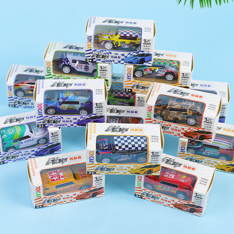 Children's Boxed Huili Iron Car Alloy Toy Car Boys Sliding Racing sports car Model Gift Box suit - image 3