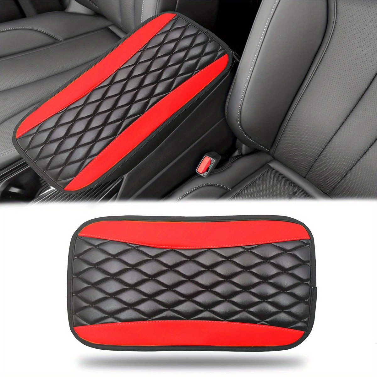 Cross-border explosion car armrest box pad PU leather bubble three-dimensional four-season universal central armrest box pad wholesale - image 1