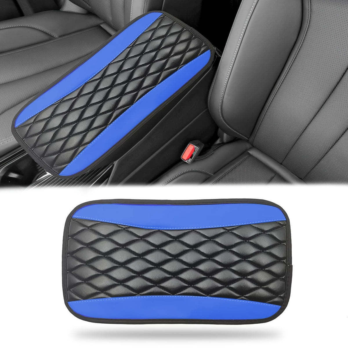 Cross-border explosion car armrest box pad PU leather bubble three-dimensional four-season universal central armrest box pad wholesale - image 3