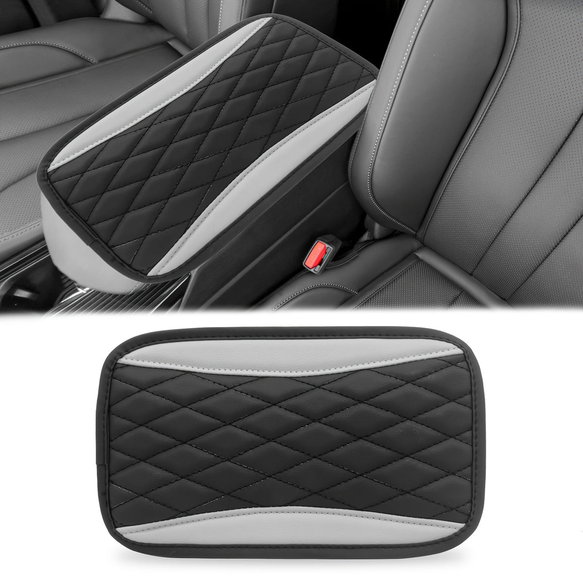 Cross-border explosion car armrest box pad PU leather bubble three-dimensional four-season universal central armrest box pad wholesale - image 4