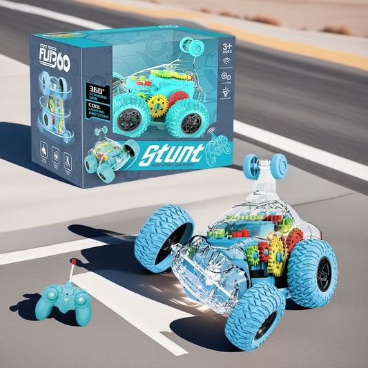 <Cross-border Hot Sale> Four-way Remote Control Electric Dipper Car Children's Wireless Remote Control Cool Stunt Rotating Car Toy - image 1