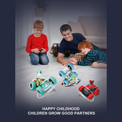 <Cross-border Hot Sale> Four-way Remote Control Electric Dipper Car Children's Wireless Remote Control Cool Stunt Rotating Car Toy - image 4