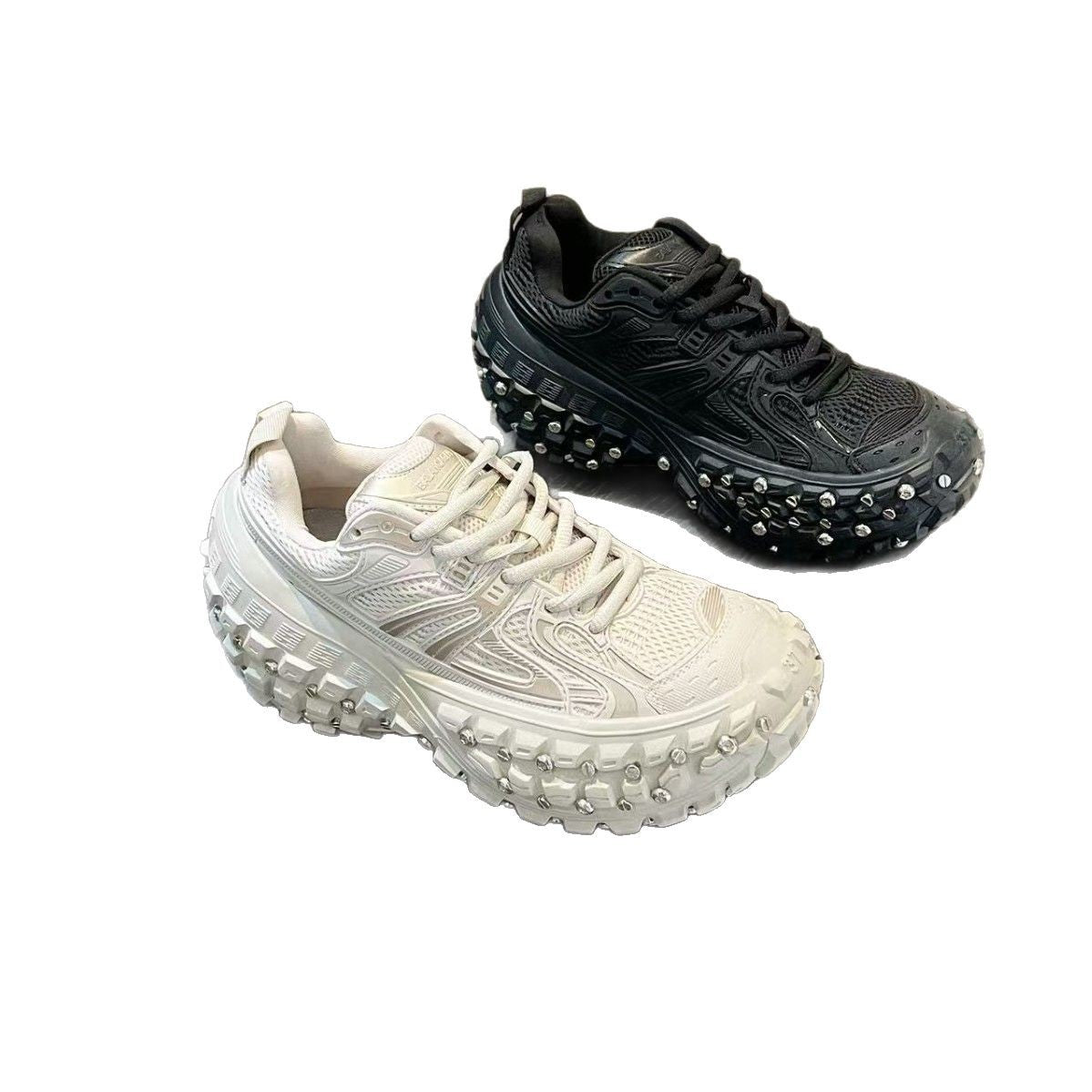 2026 Autumn Studded Tire Durian Thick-Soled Dad Sneakers for Women, Trendy Couple Style, Fashionable Street Style Dad Sneakers - image 5