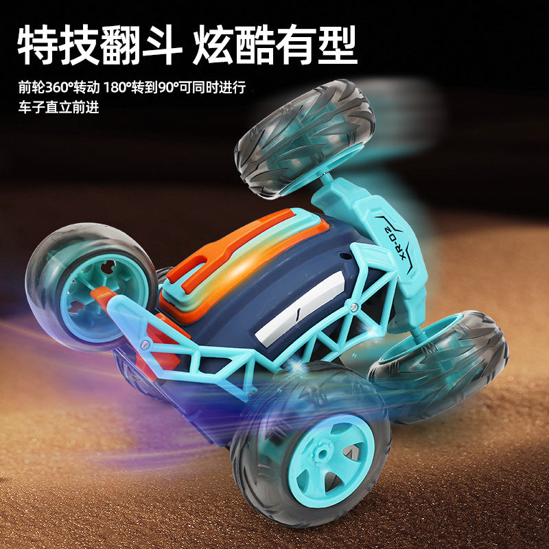 Cross-border tremolo 5-wheel stunt dumper wireless remote control dazzle 360-degree rotating remote control car boys children's toys - image 2