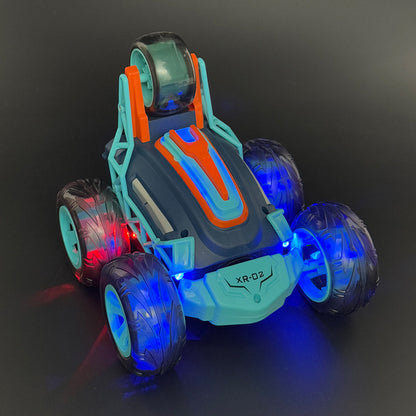 Cross-border tremolo 5-wheel stunt dumper wireless remote control dazzle 360-degree rotating remote control car boys children's toys - image 4