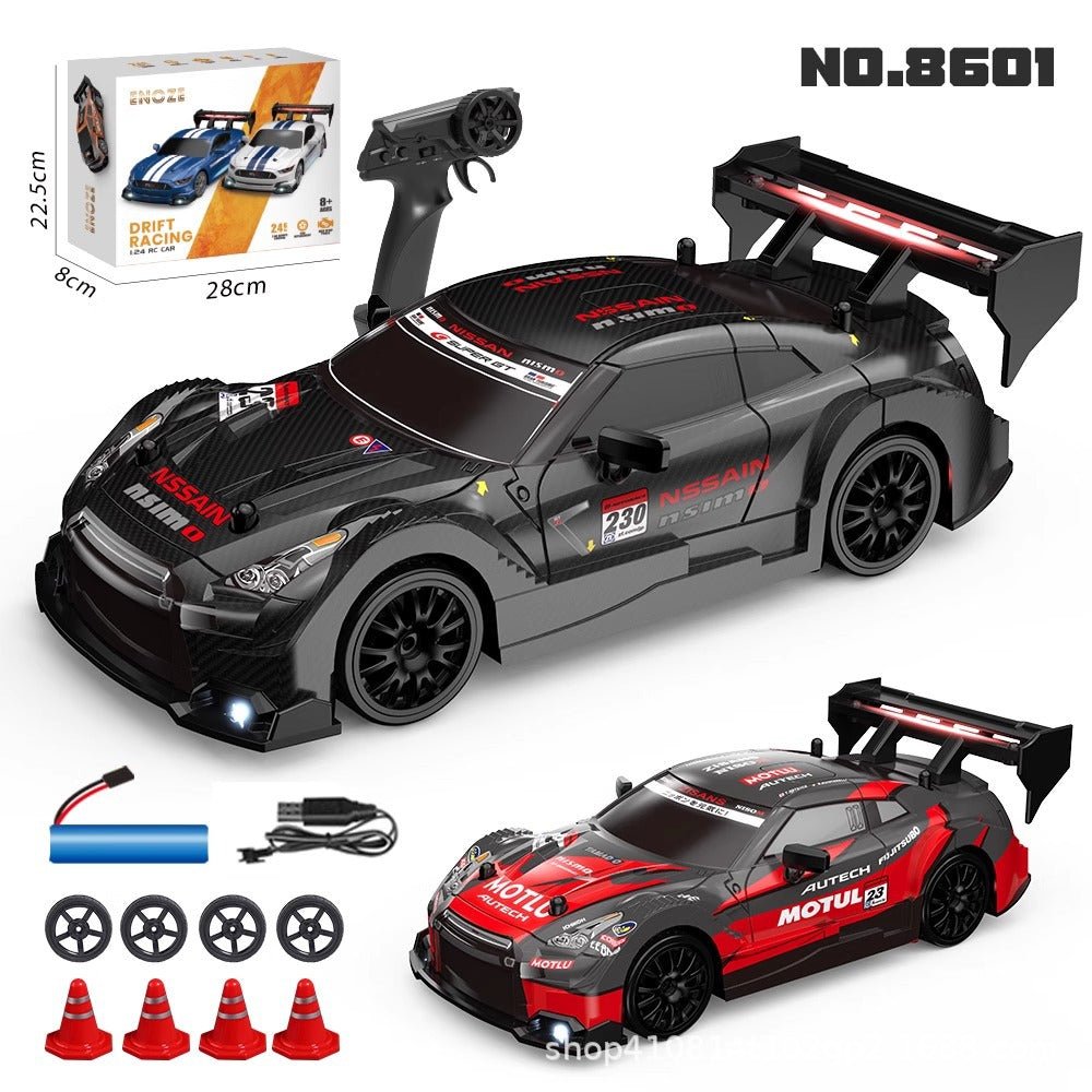 Professional Rc Remote Control Car Four-Wheel Drive High-Speed Drift Motorcycle Racing Gtr Competition Dedicated Charging Toy Mustang - image 1