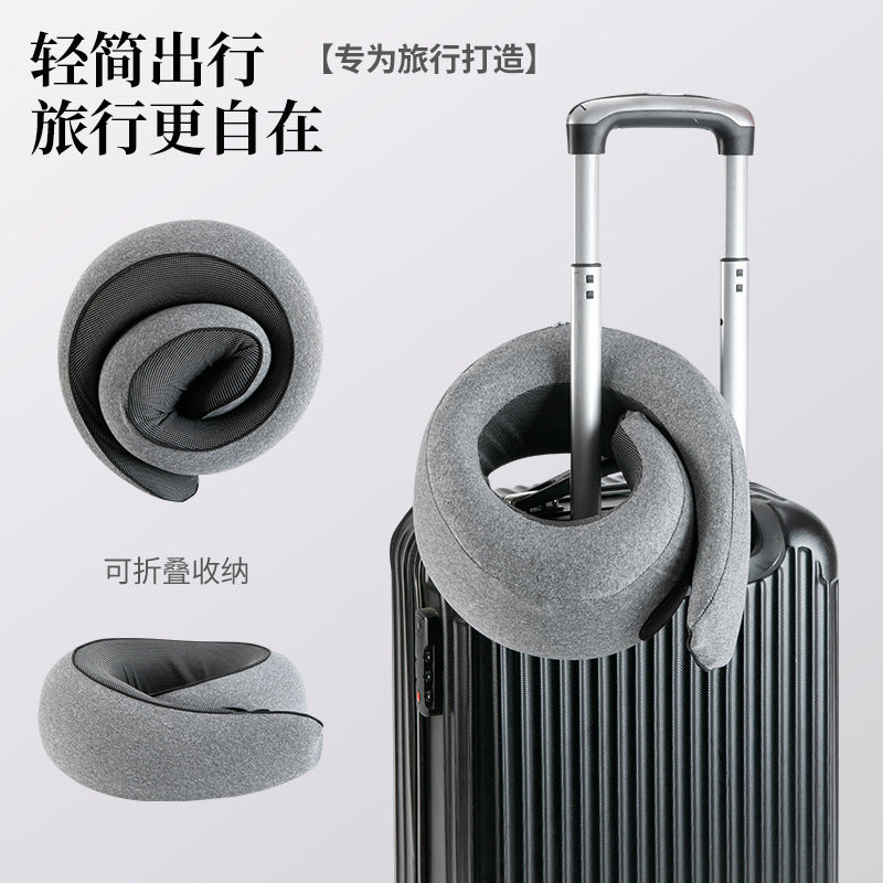 ✅Portable with U-shaped cervical vertebra memory cotton snail pillow outdoor travel car aircraft neck protection pillow source supply - image 1