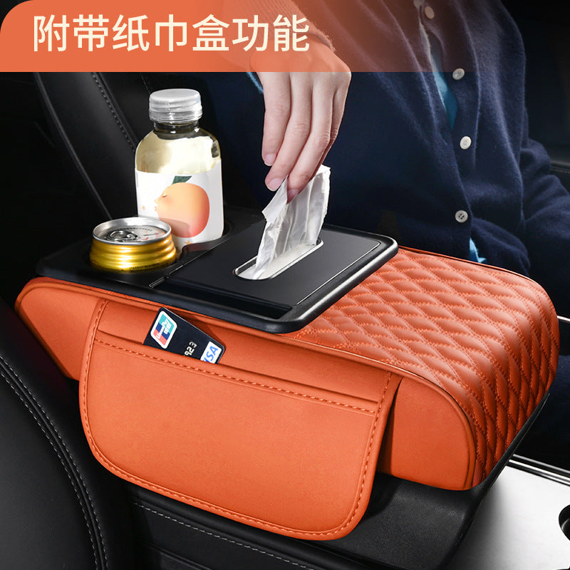 Car Armrest Box Pad, Armrest Heightening Pad, Car Tissue Box, Water Cup Holder, Armrest Protection Pad, Five-In-One - image 4