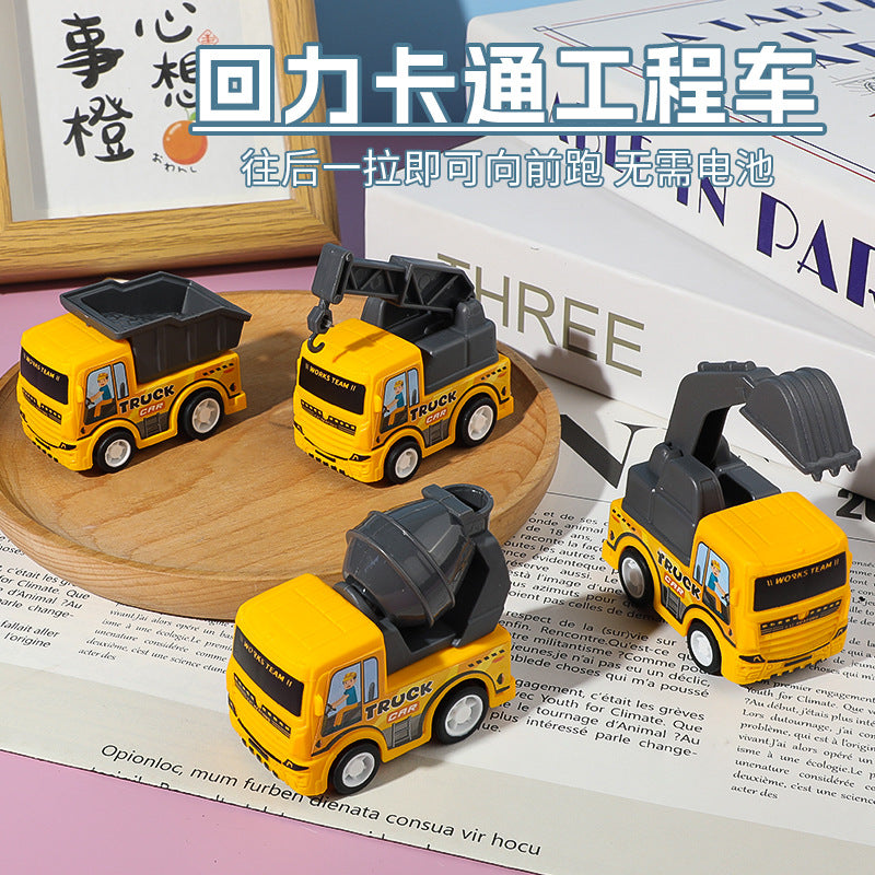 Children's cartoon mini engineering car excavator boy Huili toy car car stall toy supply wholesale - image 1