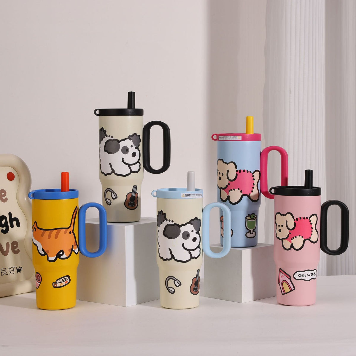 Customized Ice Cup with Ceramic Inner Liner, High-Looking Thermos Cup for Women, 316 Stainless Steel, Large Capacity, Car-Mounted Cold Water Cup - image 2