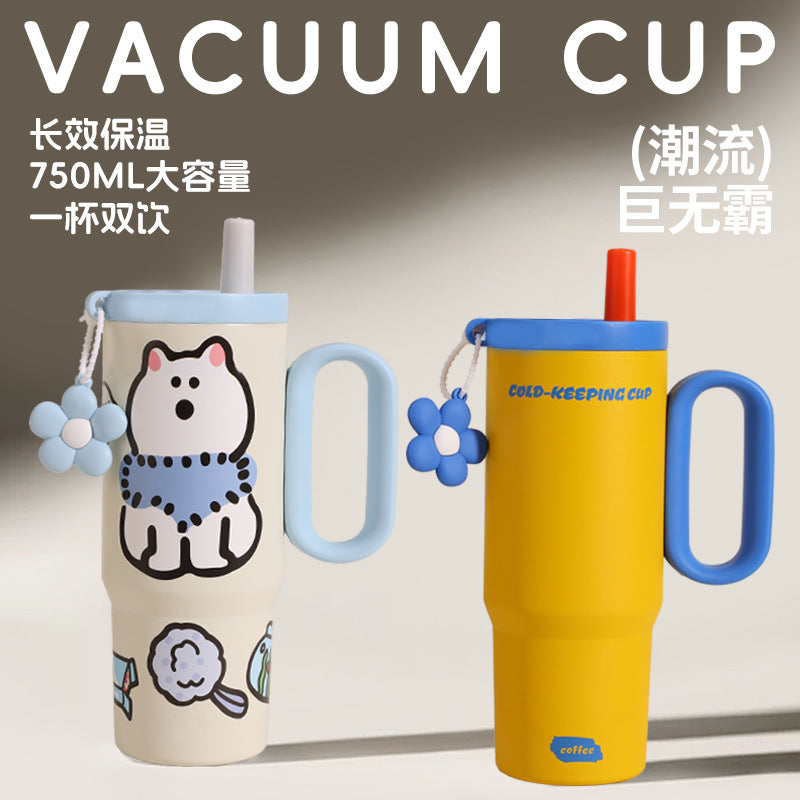 Customized Ice Cup with Ceramic Inner Liner, High-Looking Thermos Cup for Women, 316 Stainless Steel, Large Capacity, Car-Mounted Cold Water Cup - image 3