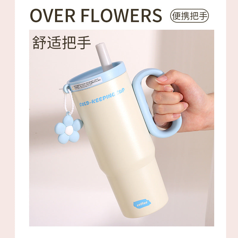 Customized Ice Cup with Ceramic Inner Liner, High-Looking Thermos Cup for Women, 316 Stainless Steel, Large Capacity, Car-Mounted Cold Water Cup - image 4