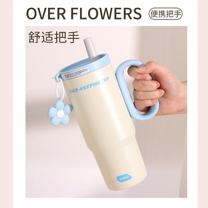 Customized Ice Cup with Ceramic Inner Liner, High-Looking Thermos Cup for Women, 316 Stainless Steel, Large Capacity, Car-Mounted Cold Water Cup - image 4