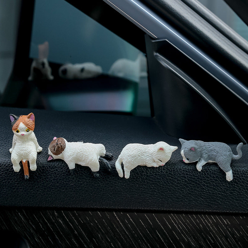 Central control screen car lying down doll car accessories rearview mirror computer monitor decoration cat car accessories - image 2