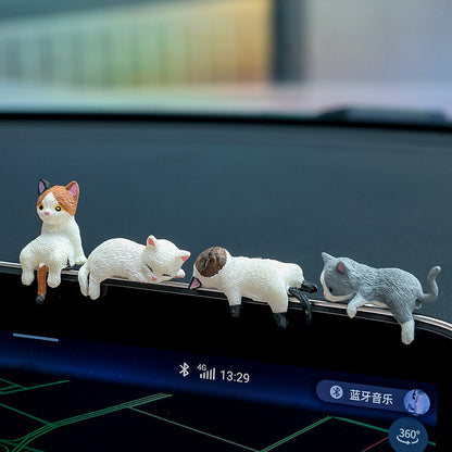 Central control screen car lying down doll car accessories rearview mirror computer monitor decoration cat car accessories - image 3