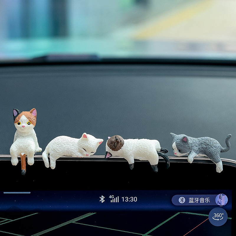 Central control screen car lying down doll car accessories rearview mirror computer monitor decoration cat car accessories - image 4