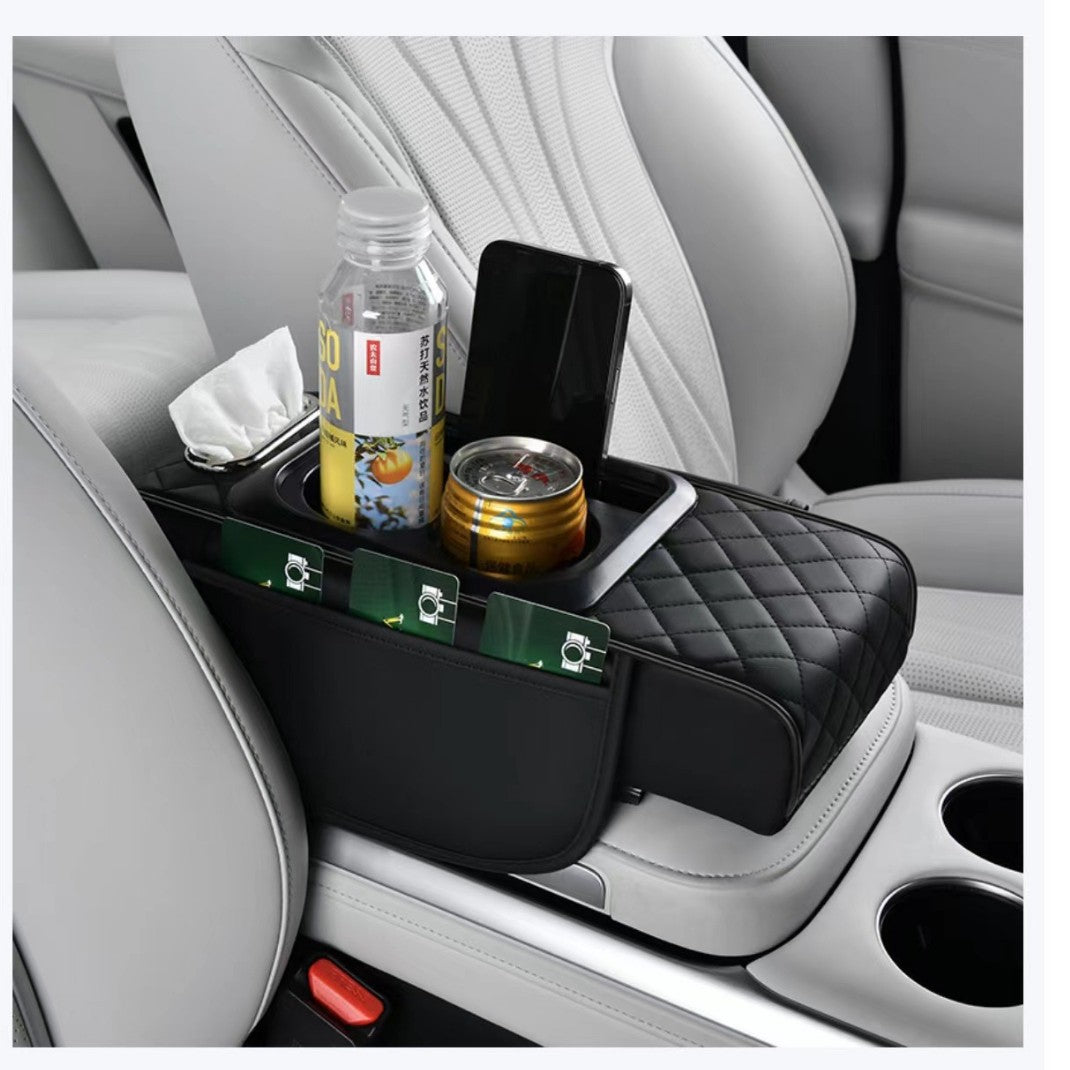 Z4P Car Armrest Box Pad Hei Pad small size 4-in -1 Car Tissue Box Storage Bag Water Cup Holder Multifunctional - image 2