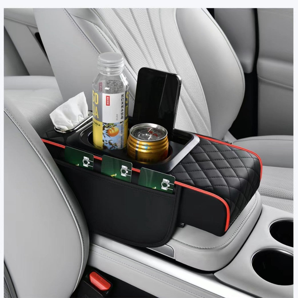 Z4P Car Armrest Box Pad Hei Pad small size 4-in -1 Car Tissue Box Storage Bag Water Cup Holder Multifunctional - image 3
