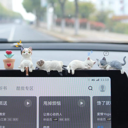 Car center console screen computer monitor cute cat car prone doll car interior decoration accessories - image 1