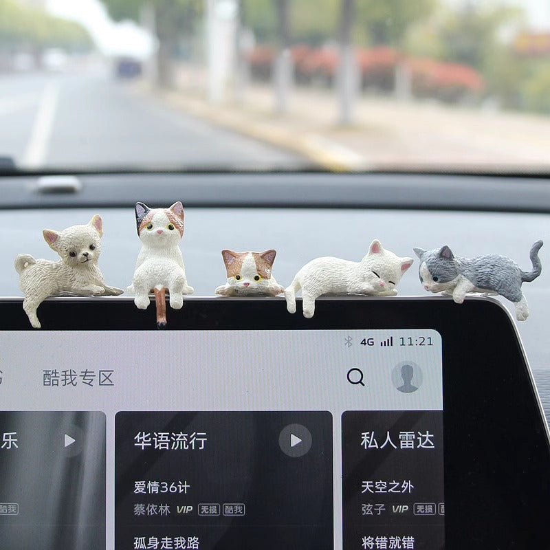 Car center console screen computer monitor cute cat car prone doll car interior decoration accessories - image 4