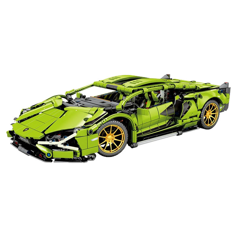 Lamborghini Sports Car Green Bull Assembly Building Blocks Mechanical Set Assembly Model Car Remote Control Boys' Toy Sports Car - image 5