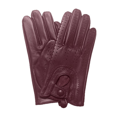 Cross-Border Genuine Leather Gloves for Women, Spring and Autumn Thin Style, for Driving and Cycling, Vintage Motorcycle Breathable Perforated Top-Layer Lambskin - image 5