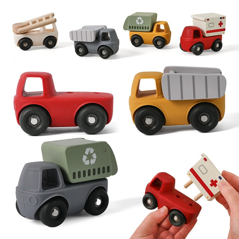 Children's Early Education Educational Multifunctional Toy Silicone Engineering Car Car-Shaped Entertainment Car Model Car - image 2
