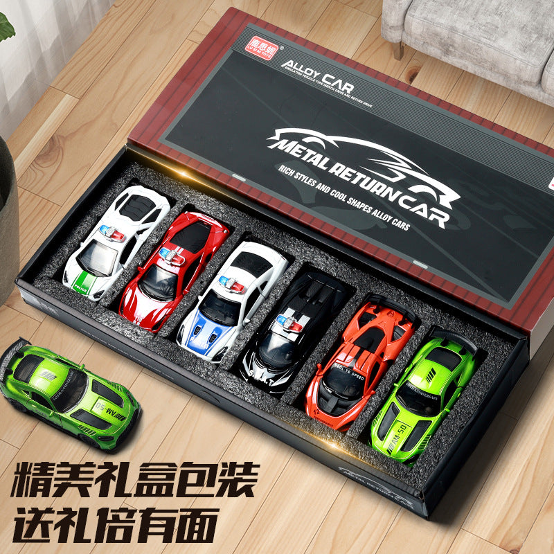 Children's alloy car gift box toy simulation sports car racing engineering car model car suit boy 3 years old - image 1