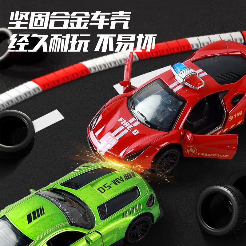 Children's alloy car gift box toy simulation sports car racing engineering car model car suit boy 3 years old - image 2