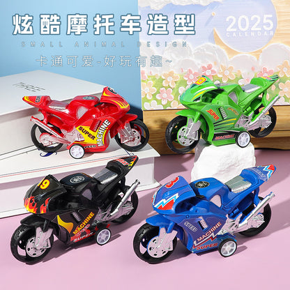 Children's Huili Motorcycle Cool Boys Motorcycle Model Ornaments Anti-fall and Play Kindergarten Toy Stall Wholesale - image 2