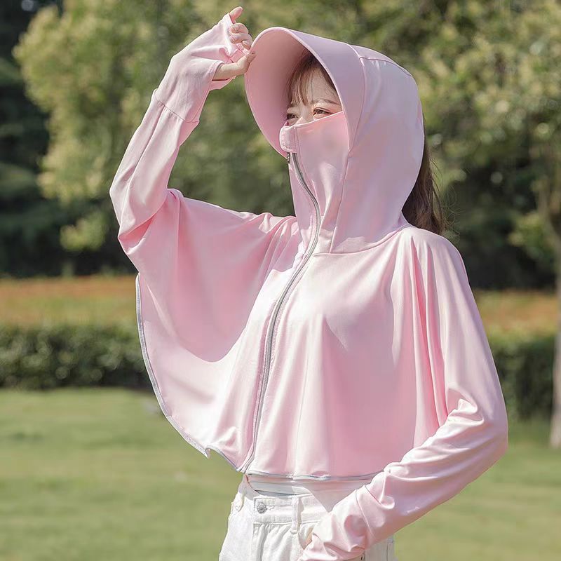 Women's 2025 New Summer Ice Silk Jacket Sunscreen Cardigan Cycling Electric Car UV Protection - image 1
