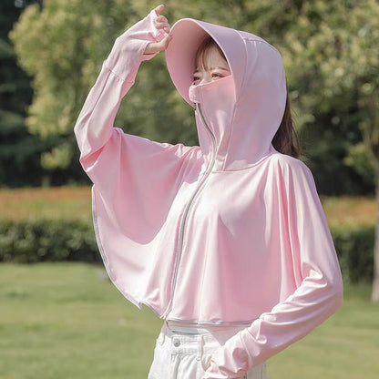 Women's 2025 New Summer Ice Silk Jacket Sunscreen Cardigan Cycling Electric Car UV Protection - image 1