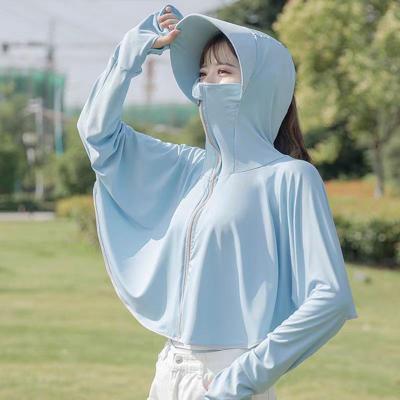 Women's 2025 New Summer Ice Silk Jacket Sunscreen Cardigan Cycling Electric Car UV Protection - image 4