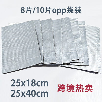 Checkered Pattern 250*180mm Car Soundproofing Cotton Soundproofing Mat Shock-Absorbing Mat Heat Insulation Aluminum Foil Rubber Plastic Cotton Cross-Border Hot Sale - image 1