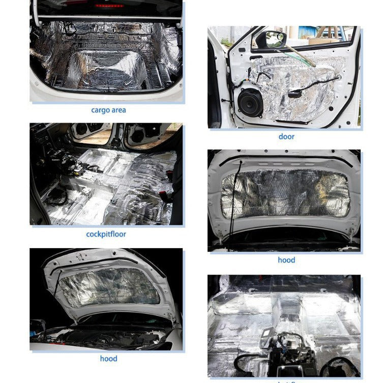 Checkered Pattern 250*180mm Car Soundproofing Cotton Soundproofing Mat Shock-Absorbing Mat Heat Insulation Aluminum Foil Rubber Plastic Cotton Cross-Border Hot Sale - image 3