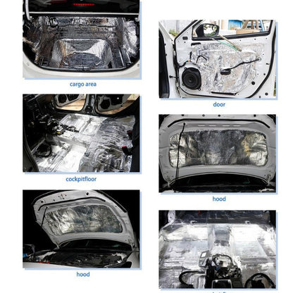 Checkered Pattern 250*180mm Car Soundproofing Cotton Soundproofing Mat Shock-Absorbing Mat Heat Insulation Aluminum Foil Rubber Plastic Cotton Cross-Border Hot Sale - image 3