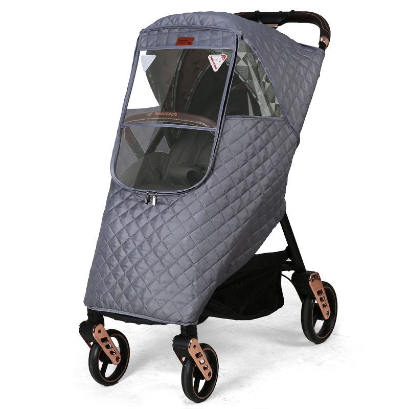 Baby Stroller Windproof Cover Rain Cover Universal Stroller Cover Warm Winter Baby Kidsren's Umbrella Stroller Windshield and Cold Protection Cover - image 2