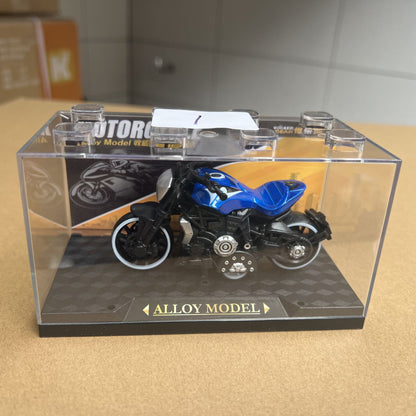 Cool Alloy Pull-Back Classic Nostalgic Motorcycle with Display Box Boy Toy Car Simulation Model Ornament Gift - image 2